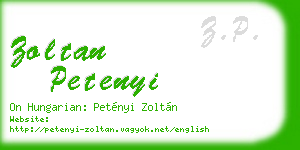 zoltan petenyi business card
