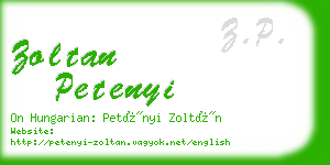 zoltan petenyi business card